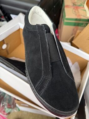OAK Black Suede Slip-On Loafers